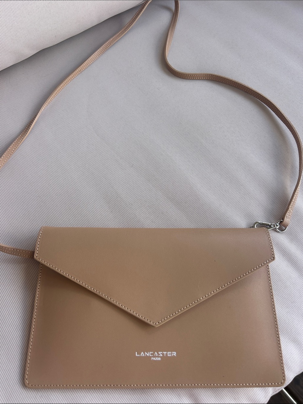 Lancaster Paris Tan Envelope Crossbody Bag